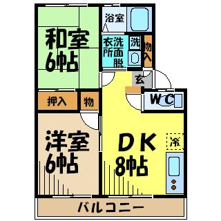 パークサイドコート 105号室 間取り
