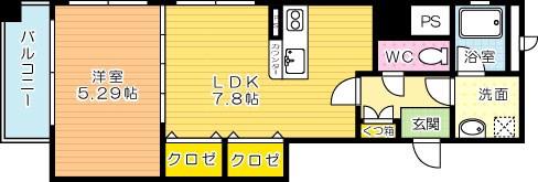 アドバンスM-1 701号室 間取り