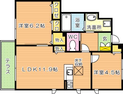 クラヴィエ石坂　F棟 間取り