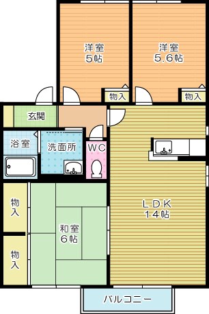 シャンドフルール　Ａ棟 201号室 間取り