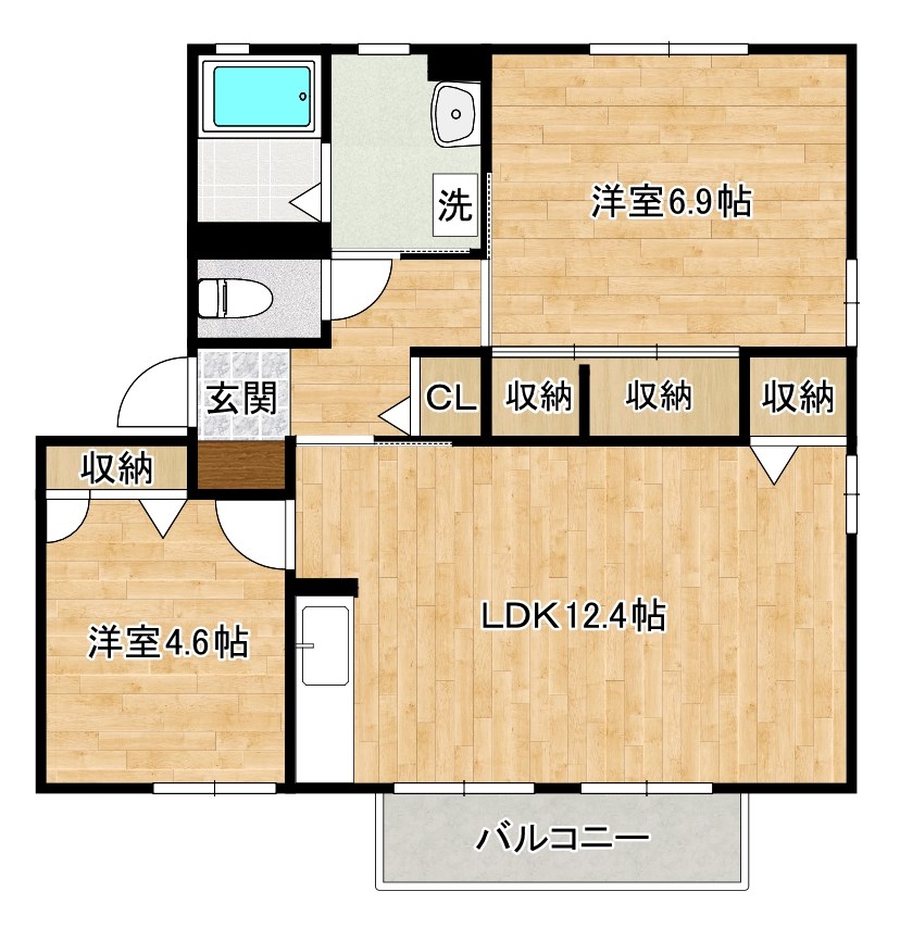 サンルミナス　Ｂ棟 201号室 間取り