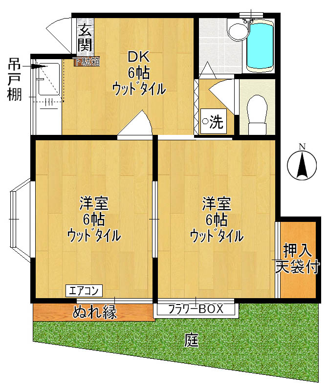 シャルムハラシマ 106号室 間取り