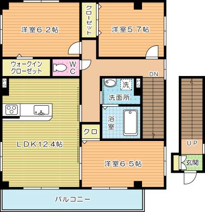 アヴェニュー到津  201号室 間取り