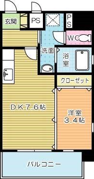 レクオス朋 301号室 間取り