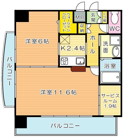 アイランドコート戸畑 701号室 間取り