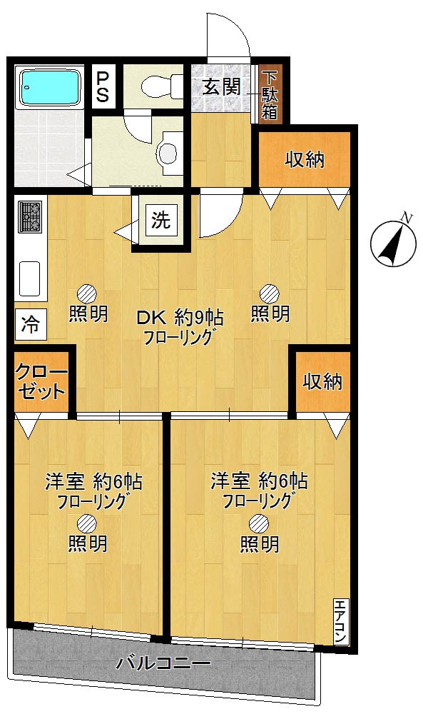 ハイラーク稲田堤 102号室 間取り