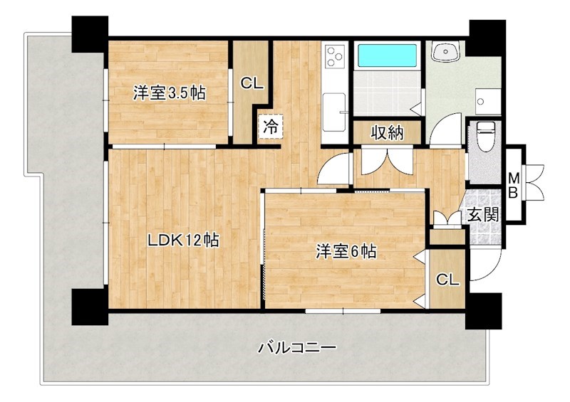 CPタワー 1201号室 間取り