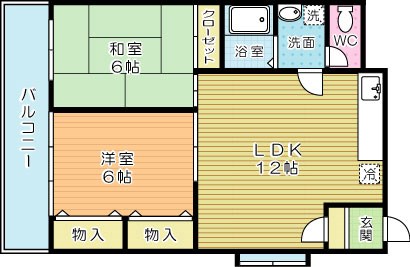 ハニーハイツ三萩野 1005号室 間取り