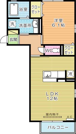 コープアールエム　Ⅰ棟 201号室 間取り