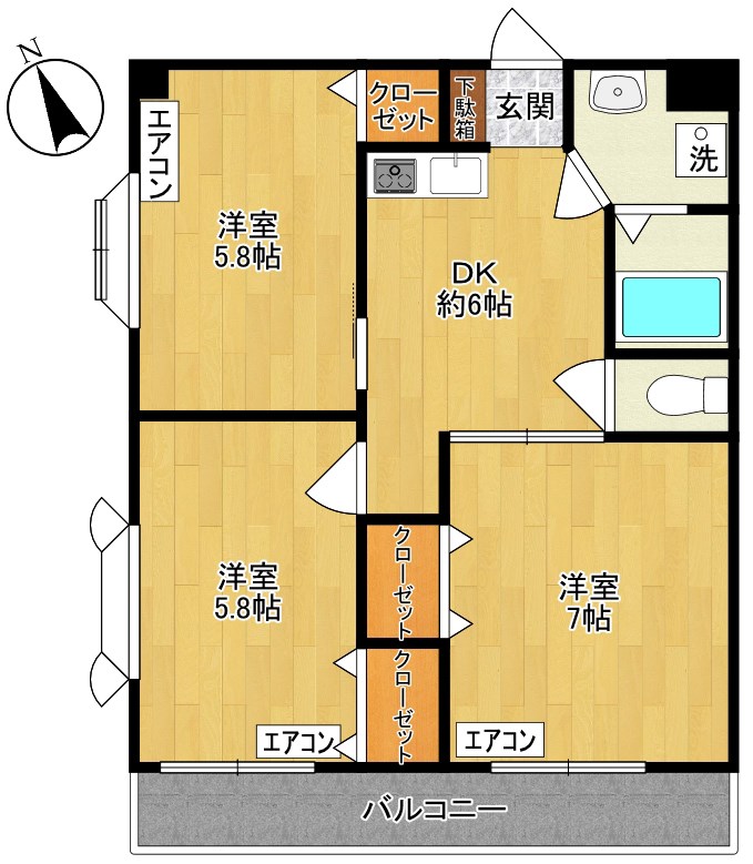 リヴェールハイム 201号室 間取り