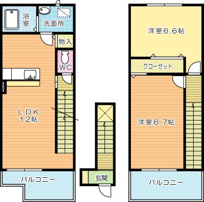 ユニメゾン葛原Ｂ 207号室 間取り