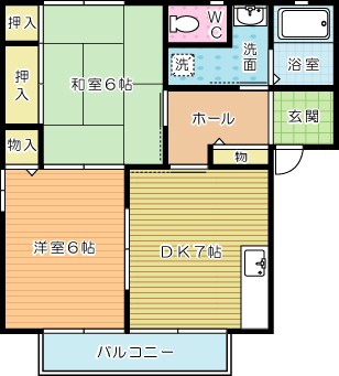 サニースロープＫ 　　 201号室 間取り
