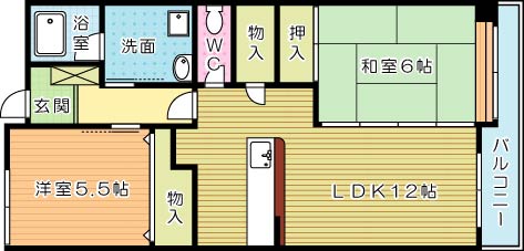 レリディアンスビューマ 402号室 間取り