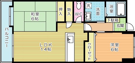 レリディアンスビューマ 402号室 間取り