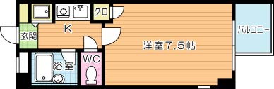 コンドミニアム北九大前 209号室 間取り