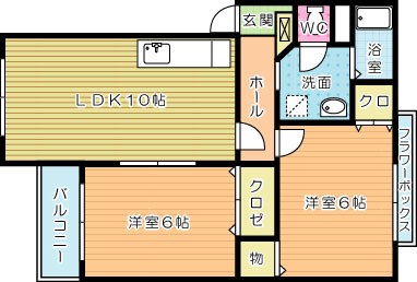 シャトーＫ葛原　 205号室 間取り