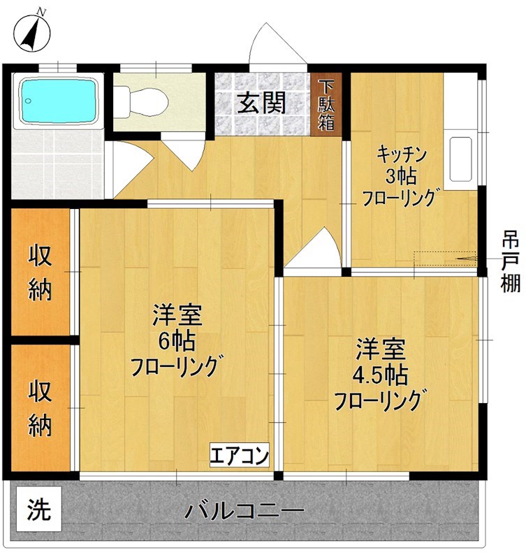 コーポ青木B棟 102号室 間取り
