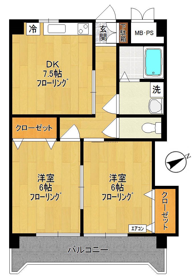 メイプルハウス 102号室 間取り