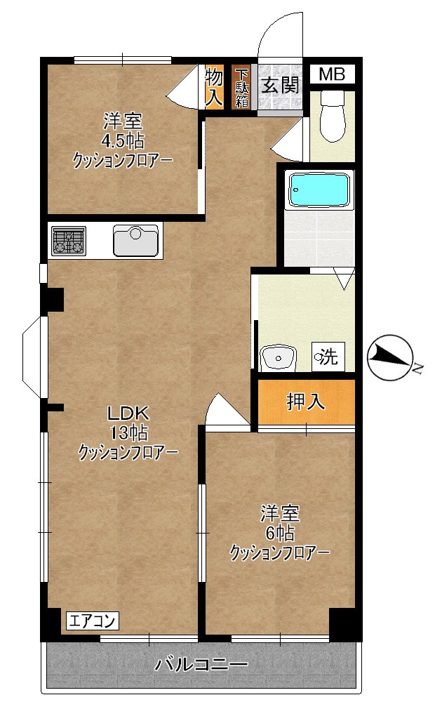 エスペラント 203号室 間取り