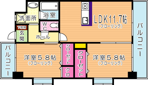 ガーデンコート門司駅前 207号室 間取り
