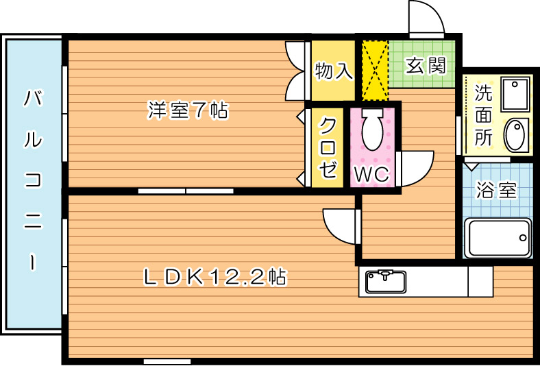 ルネッサ足原 301号室 間取り