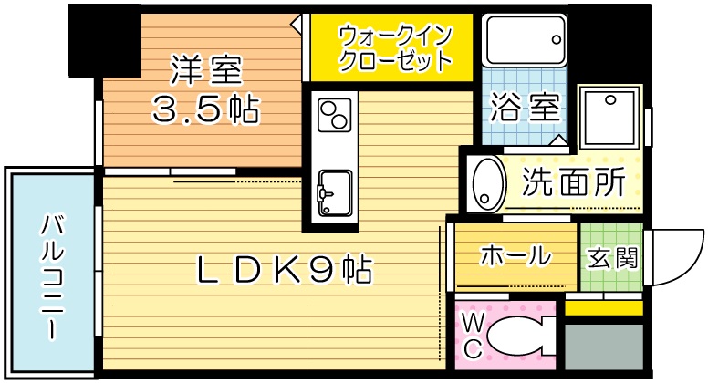 アべニュー小倉WEST 502号室 間取り