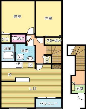 サンレミ葛原Ｅ 201号室 間取り