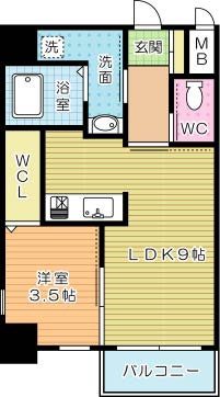 アべニュー小倉WEST 705号室 間取り