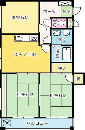 第４泰平ビル 501号室 間取り