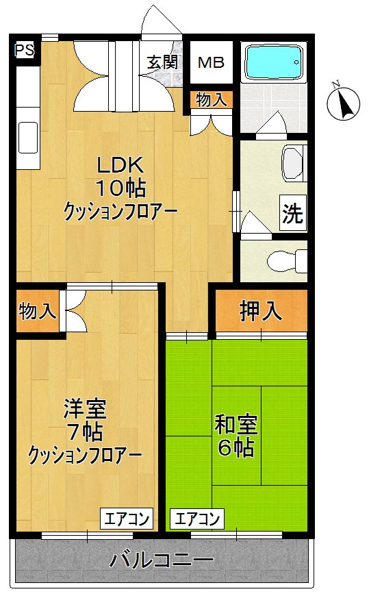 多摩スケープ 102号室 間取り