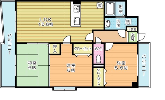 セントラル守恒 202号室 間取り
