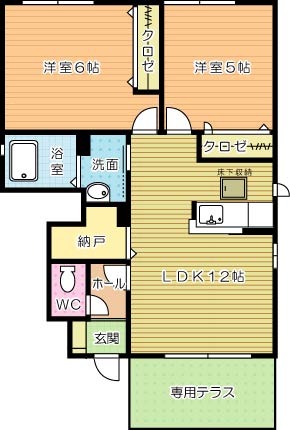 イルヴィアーレⅡ　Ａ棟 101号室 間取り