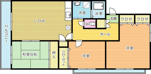 エルスール湯川参番館 301号室 間取り
