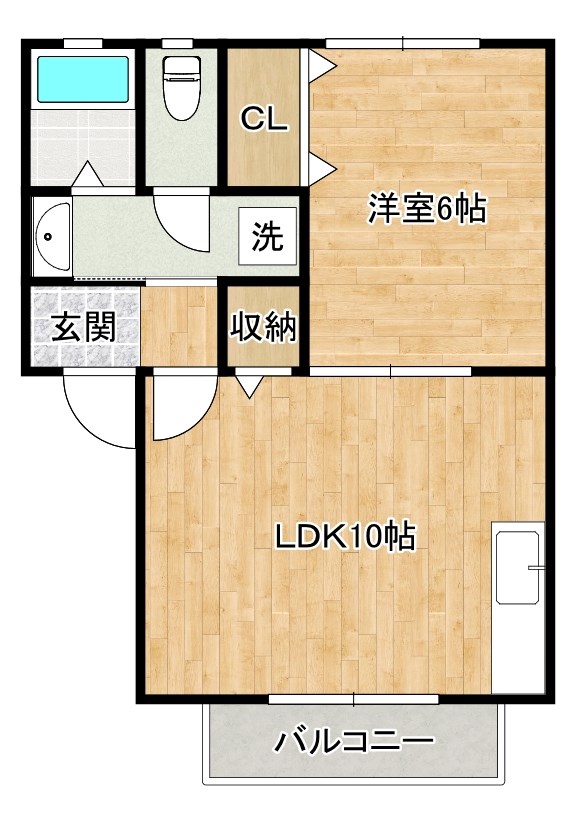 オレンジヒル 　B棟 202号室 間取り
