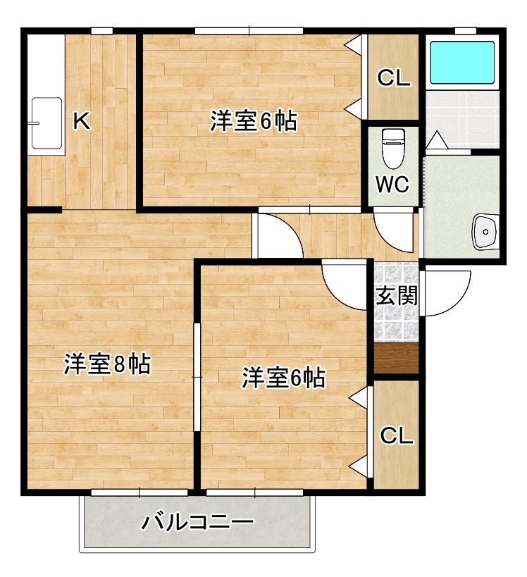 エスポワール 201号室 間取り