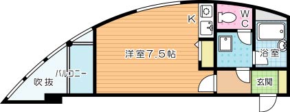 コンドミニアム北九大前 201号室 間取り