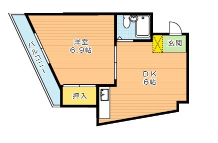 藤本ビル古船場 701号室 間取り
