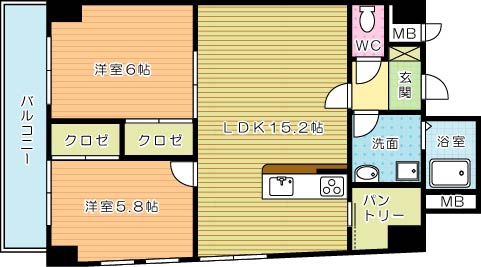 エスペランサ吉野町 301号室 間取り
