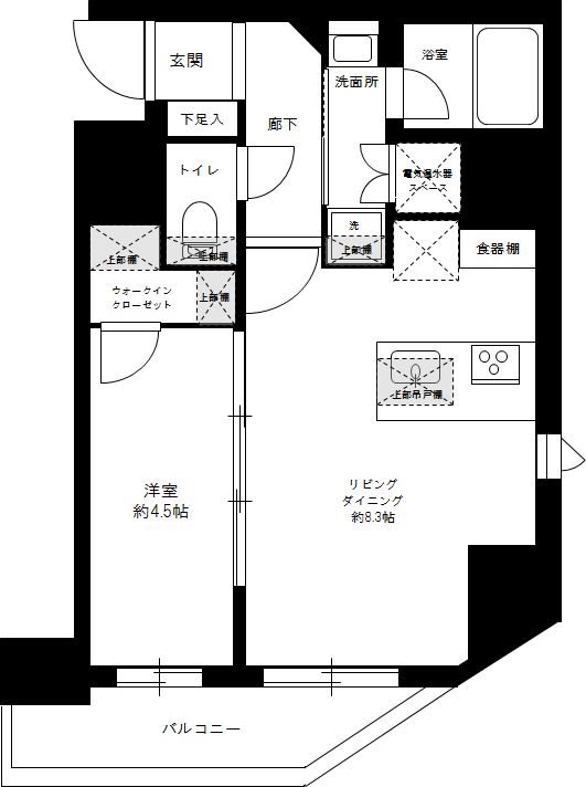 ハーモニーレジデンス上野ノースフロント 0703号室 間取り
