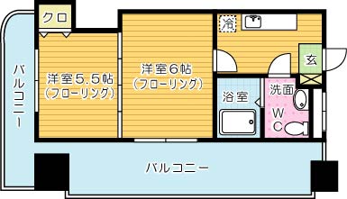 ロイヤルキャッスル  1301号室 間取り