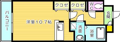 コスモス大里 601号室 間取り