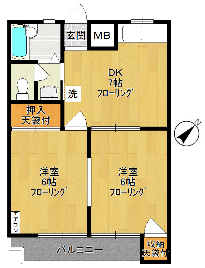 カトレヤマンション 303号室 間取り