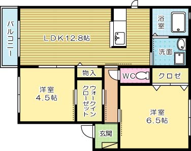 メゾンドリヴィエール　Ａ棟 101号室 間取り