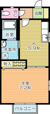 プランドールミニヨン　B棟 203号室 間取り