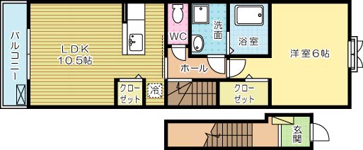 メゾンコンソリージ 205号室 間取り