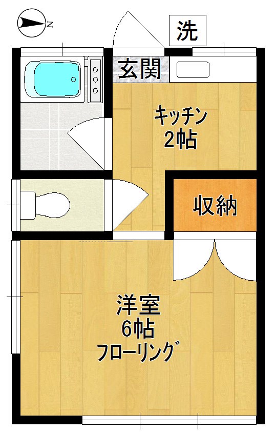 當麻ハイツ 106号室 間取り