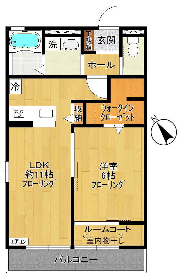 アイランドII 201号室 間取り