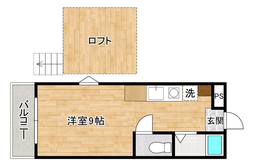 アップルハウス井堀　Ａ棟 106号室 間取り