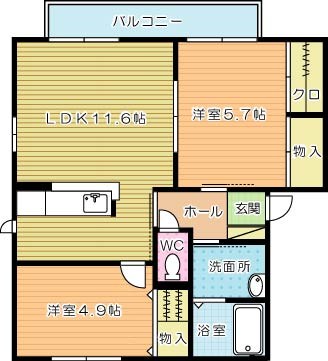 グランシャーメゾン　Ｃ棟 101号室 間取り