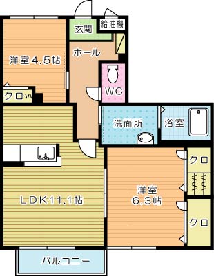 シャーメゾンＪ・Ｋ　Ａ棟 202号室 間取り